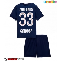 Otroške Nogometnih dresov Paris Saint-Germain Warren Zaire-Emery #33 Domači 2025-26 Kratki rokavi (+ hlače)